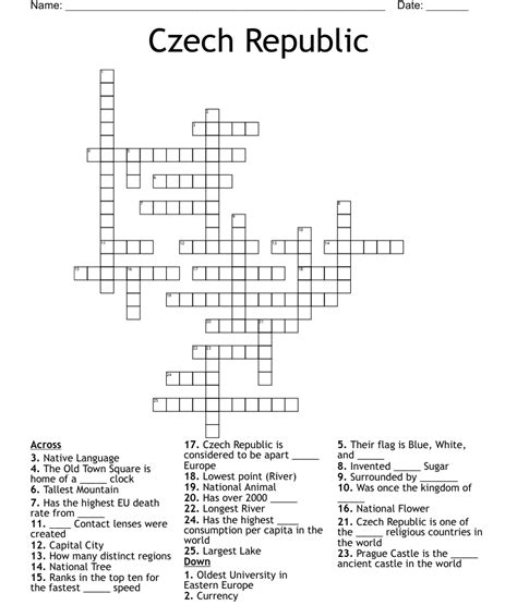 czech republic city crossword|czech republic city.